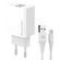 POWERTECH ΦΟΡΤΙΣΤΉΣ ΤΟΊΧΟΥ PT-1324 ΜΕ ΚΑΛΏΔΙΟ USB-C, 2X USB, 12W, ΛΕΥΚΌΣ