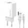 POWERTECH ΦΟΡΤΙΣΤΉΣ ΤΟΊΧΟΥ PT-1325 ΜΕ ΚΑΛΏΔΙΟ LIGHTNING, 2X USB, 12W, ΛΕΥΚΌΣ