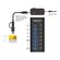DELOCK USB HUB 64326 ΜΕ ΔΙΑΚΌΠΤΕΣ, 7X ΘΥΡΏΝ, 10GBPS, USB/USB-C ΣΎΝΔΕΣΗ, ΜΑΎΡΟ